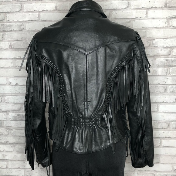 Wilson’s black leather fringe jacket, medium - Picture 3 of 7